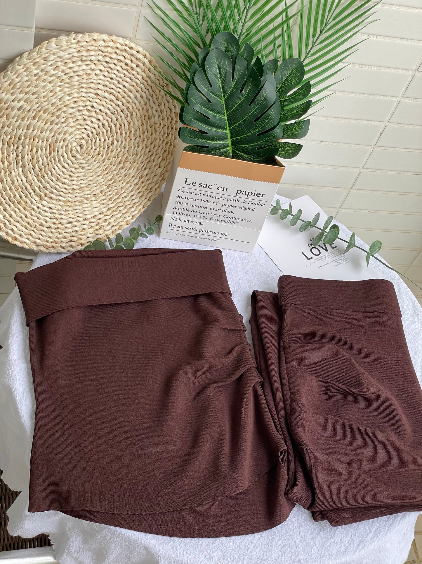 【Lumi Signature】Knitted Tube Top + Knitted Skirt Set