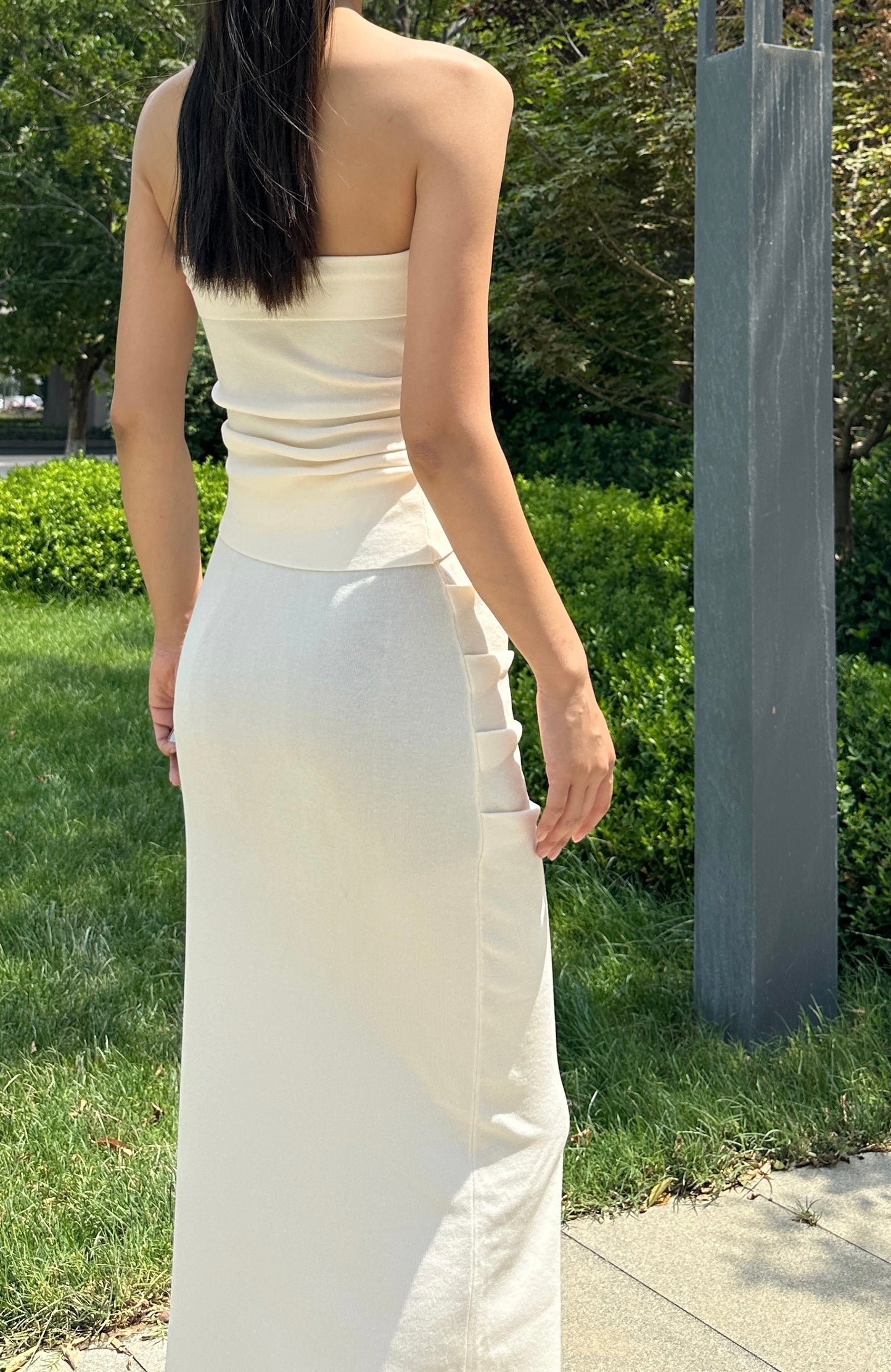 【Lumi Signature】Knitted Tube Top + Knitted Skirt Set