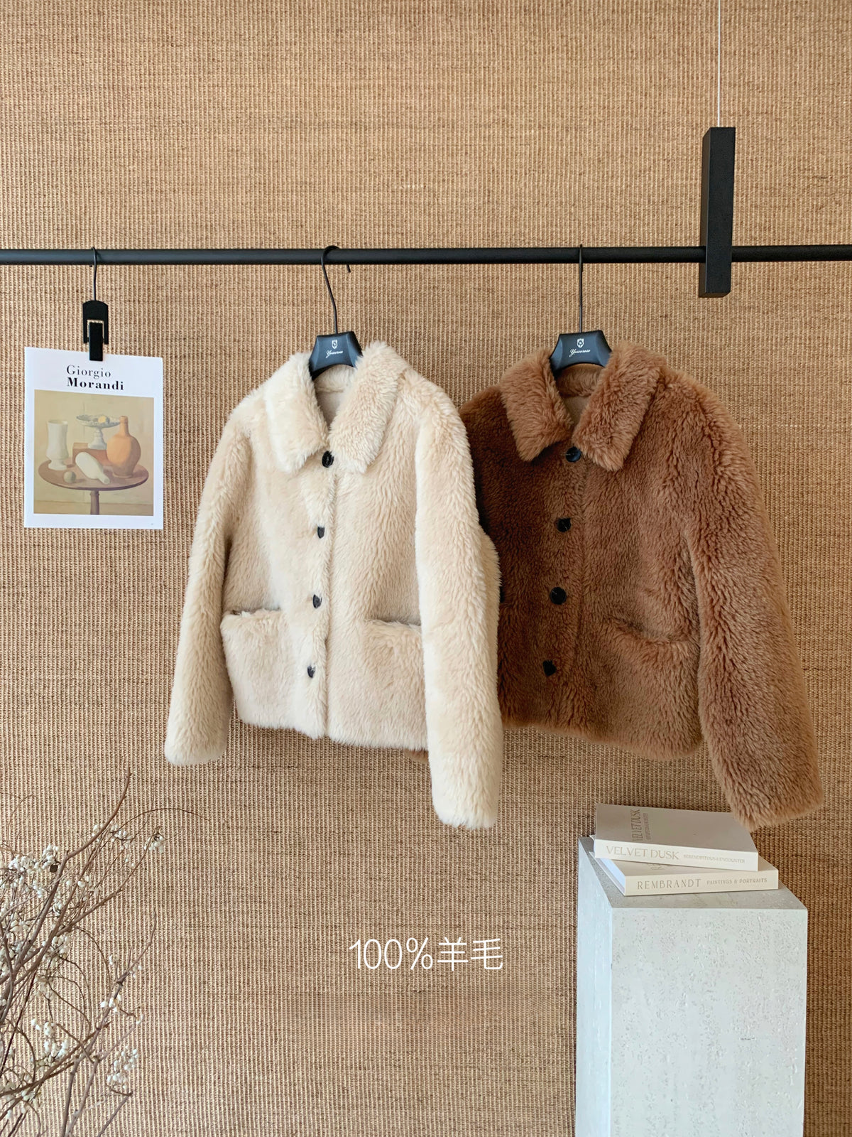 ⁠[Teddy Bear] 100% Wool Plush Button Front Short Jacket (YR-2022)