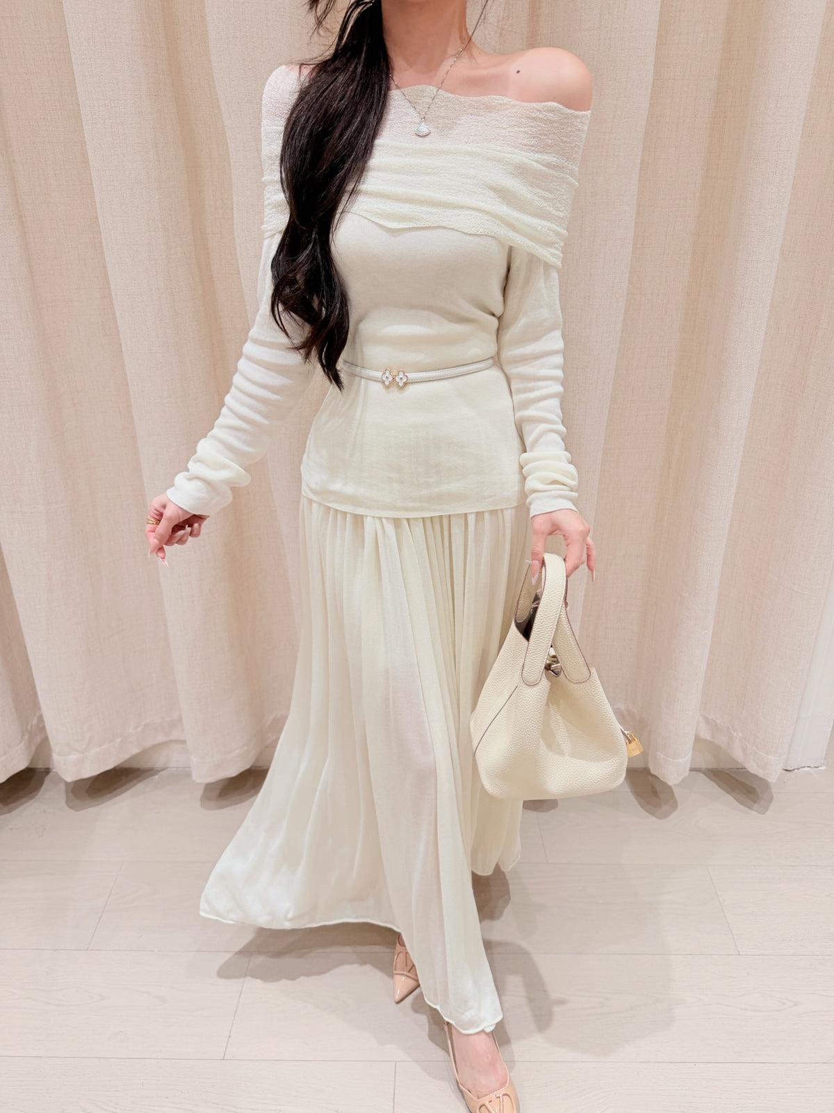 [Lumi Premium] Lyocell-Wool Flowy A-Line Skirt (YR2010)