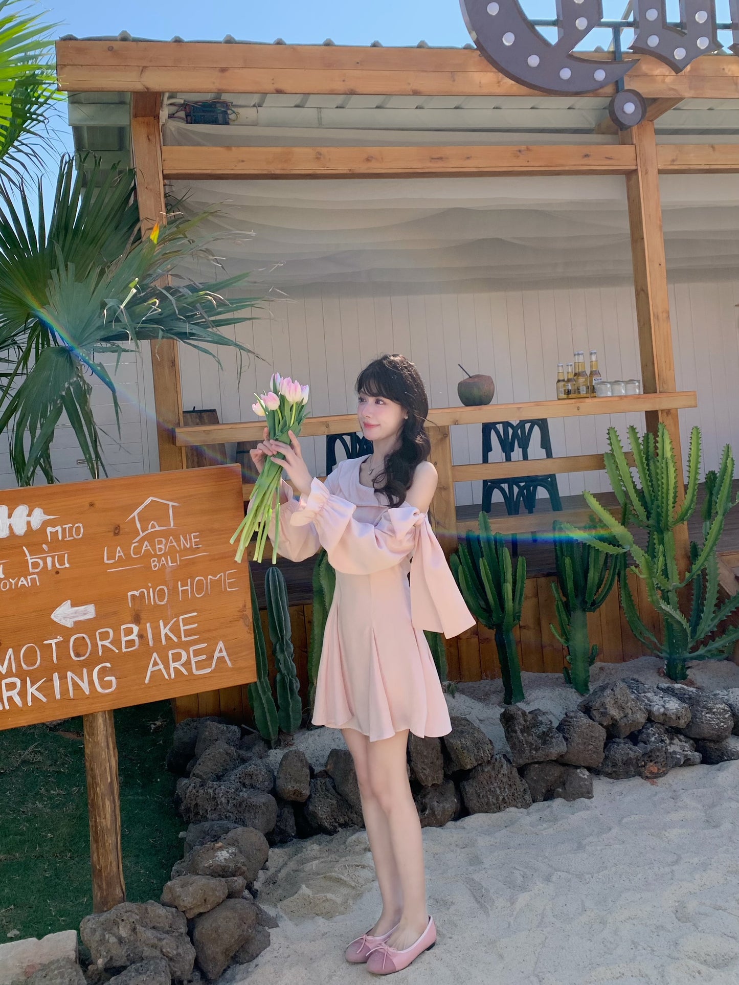 [Princess] 100% Lyocell off-shoulder Dress