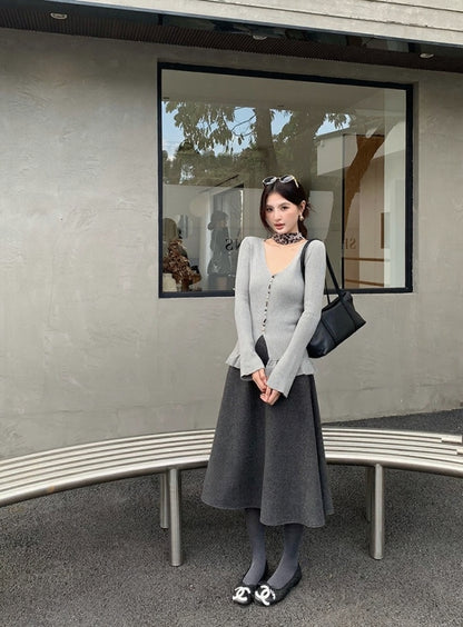 [Elegant] Waist Slimming Long Skirt