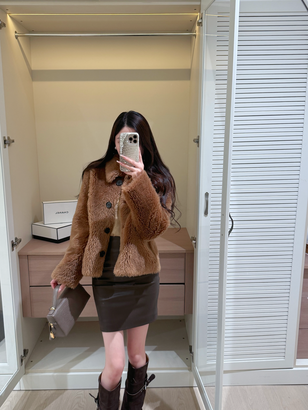 ⁠[Teddy Bear] 100% Wool Plush Button Front Short Jacket (YR-2022)