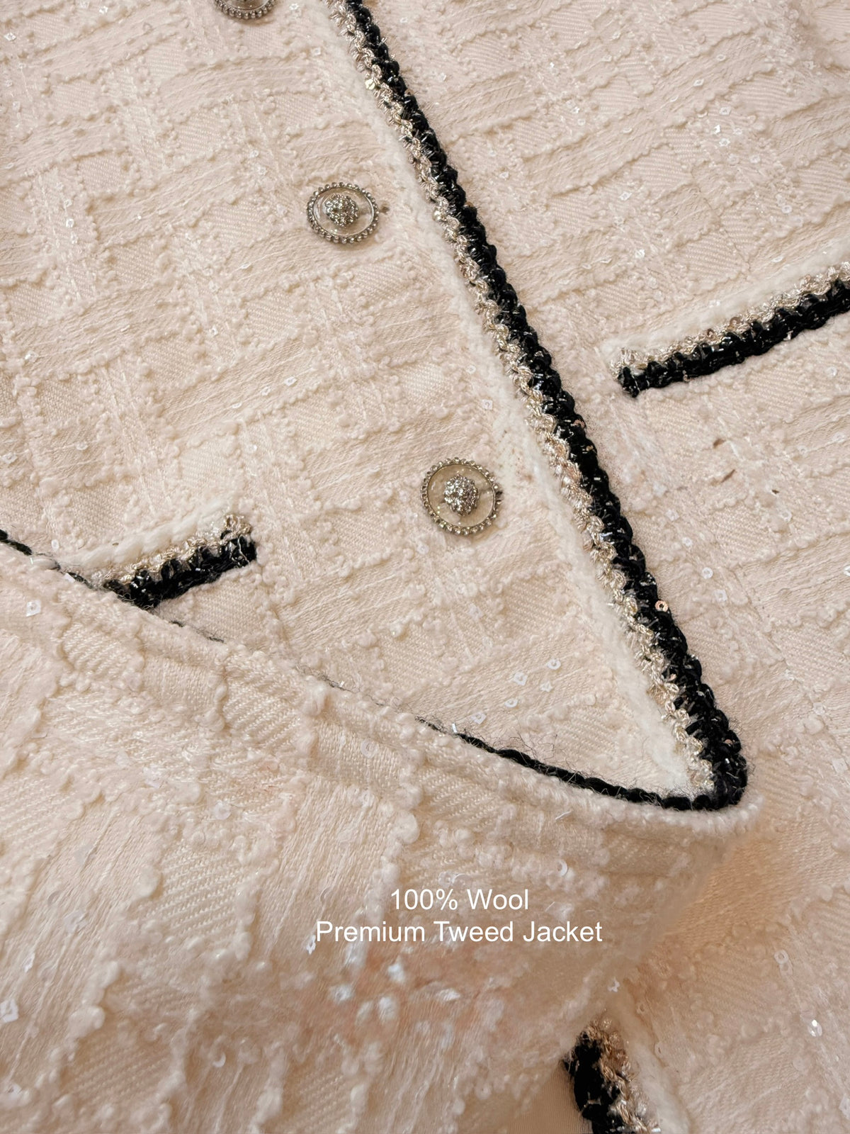 [Lumi Premium] 100% Wool French Tweed Long Jacket (YR2012)