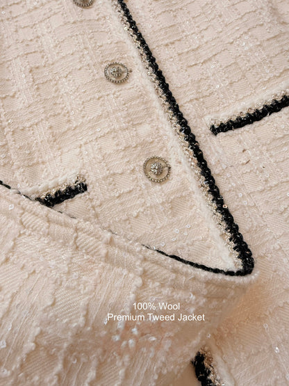[Lumi Premium] 100% Wool French Tweed Long Jacket (YR2012)