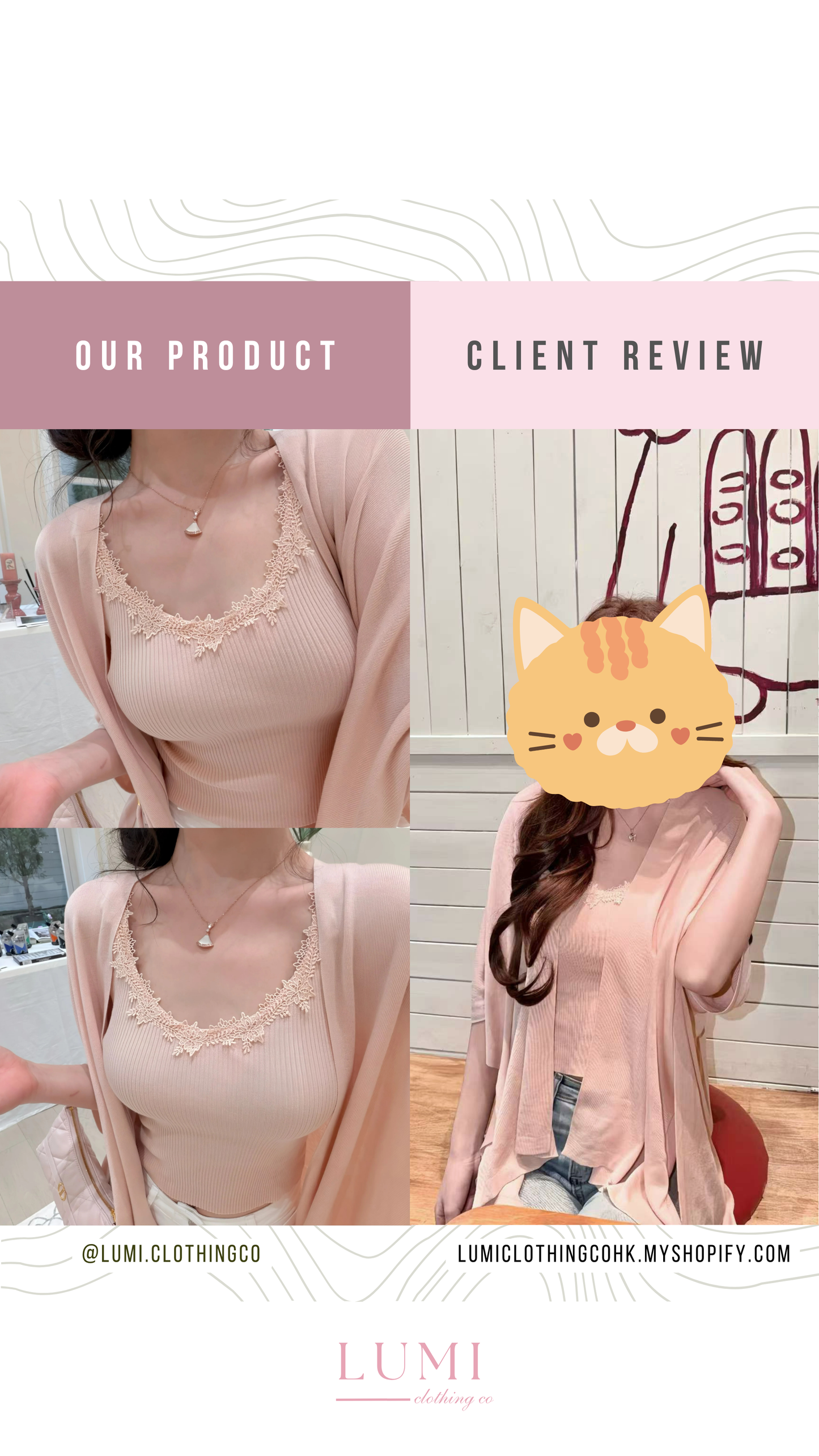 [Little Sexy] Lace V-neck Camisole + Cardigan Set(MY903)