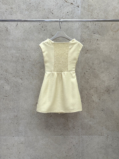 [Elegant] Workwear Tweed V-neck Dress