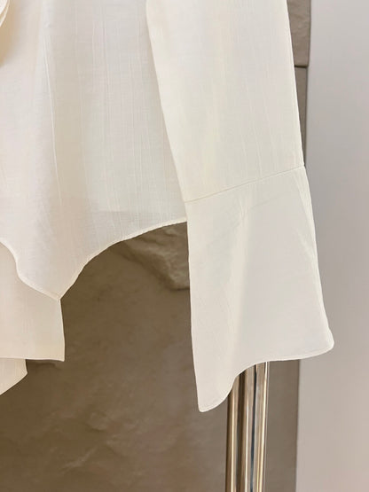 [Vacation] Chiffon Shirt + High-waisted Long Skirt Set