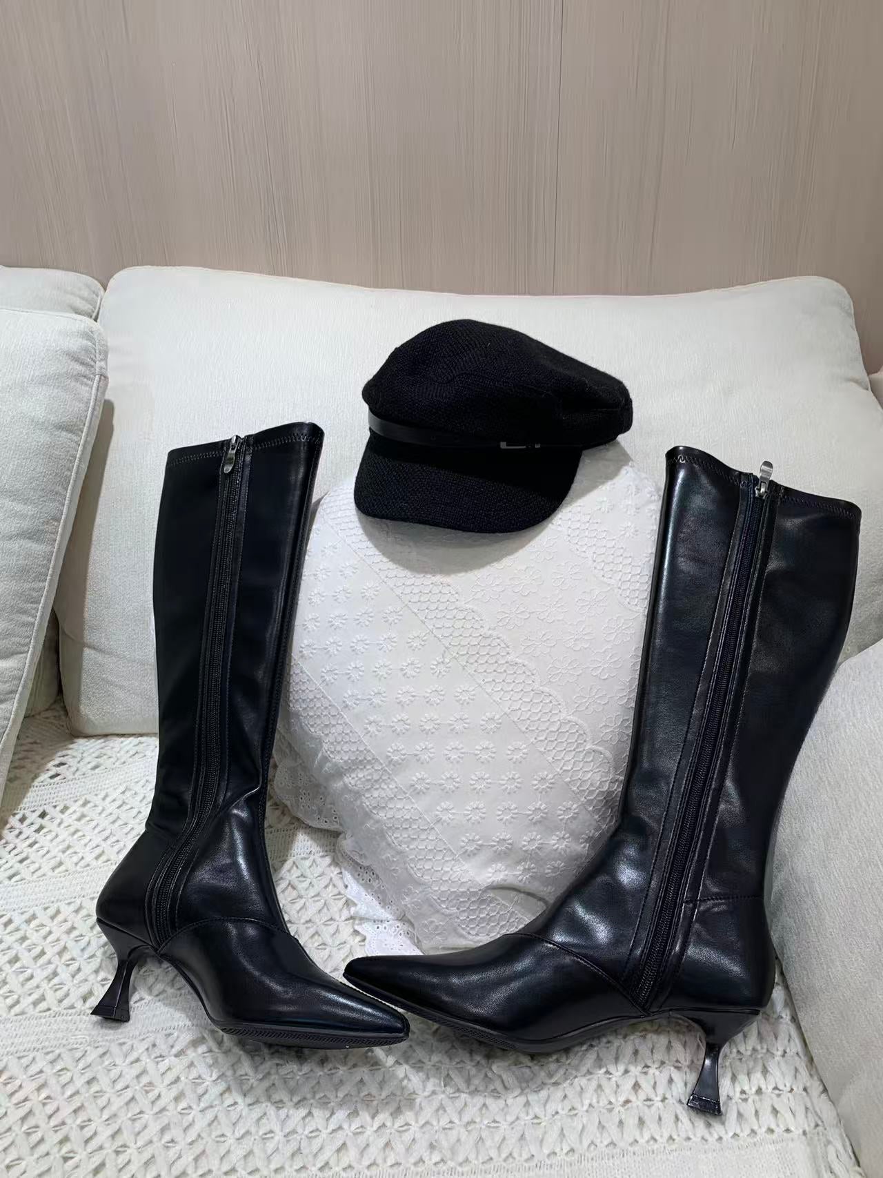 [Girlgod] Low Heel High Boot