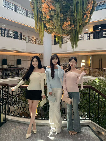 [Spring] Playful Pink Blue Beige Colorblock Top (MY675)