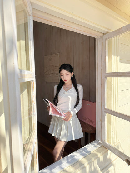 [Girly] Knitted Pleated Skirt