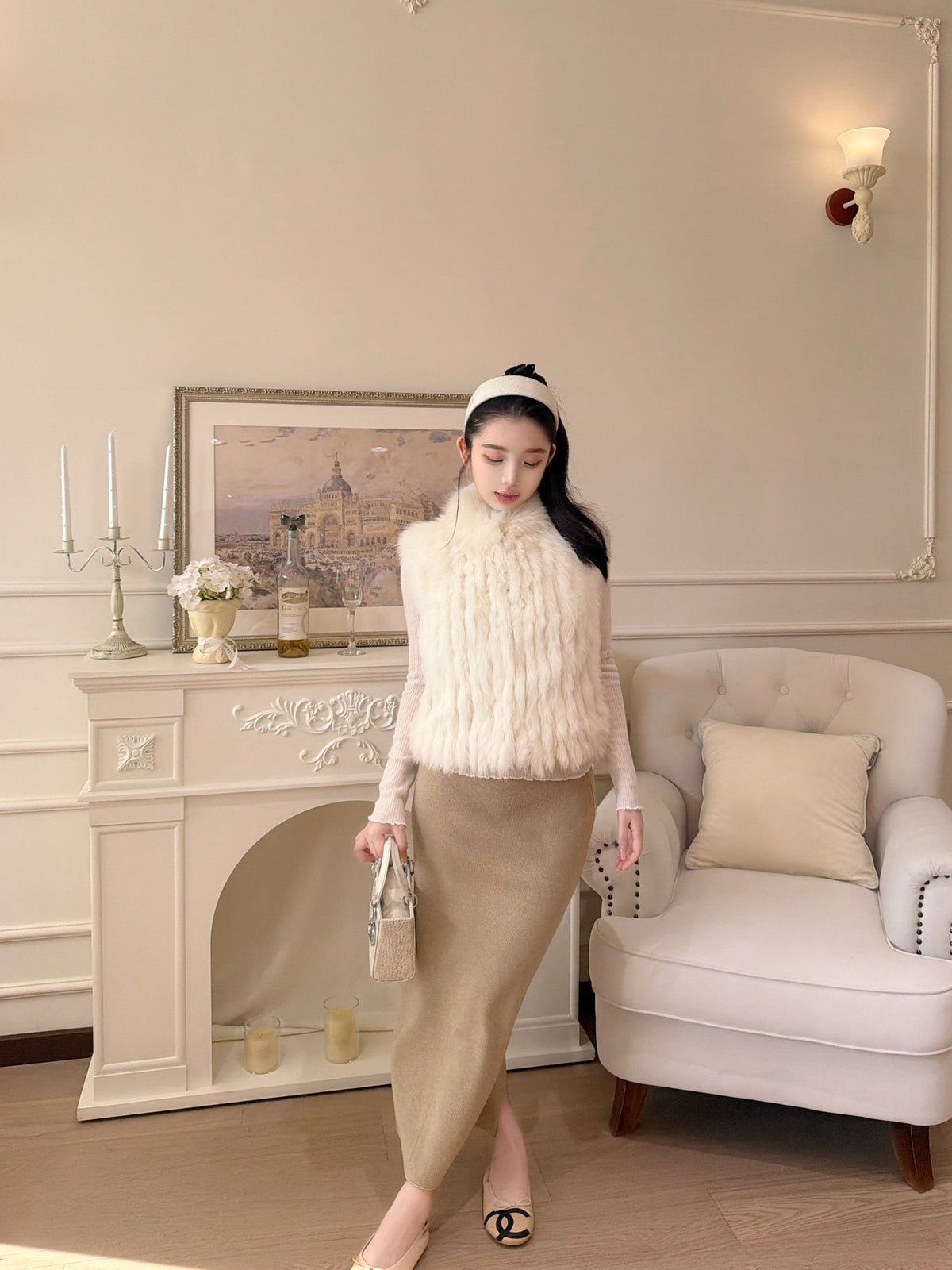 [Luxe] Bestseller Fox Fur Sleeveless Vest (PC-009)