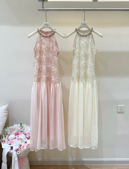 [Wedding Guest] French Lace Halter Dress (QF075)