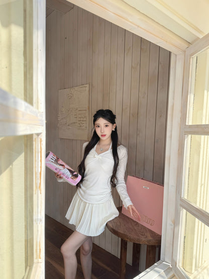 [Girly] Knitted Pleated Skirt