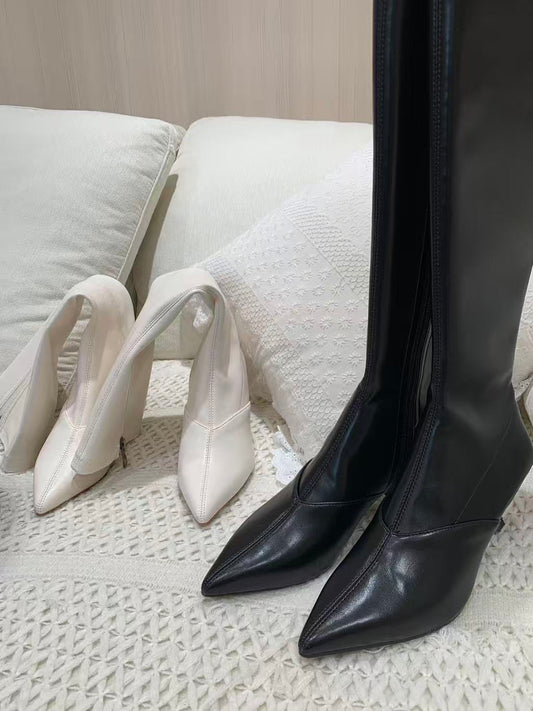 [Girlgod] Low Heel High Boot