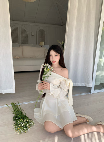 [Princess] 100% Lyocell off-shoulder Dress