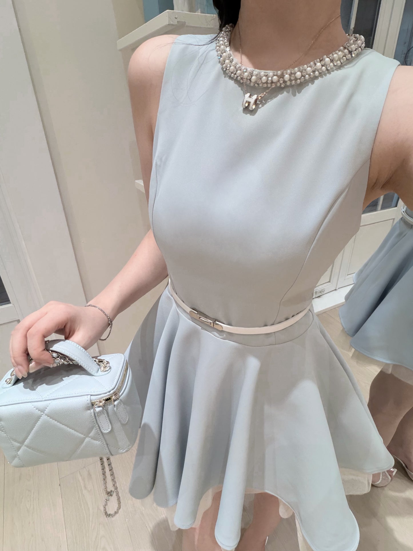 [Celebrity] Princess Slimfit Dress with Belt (QF039)