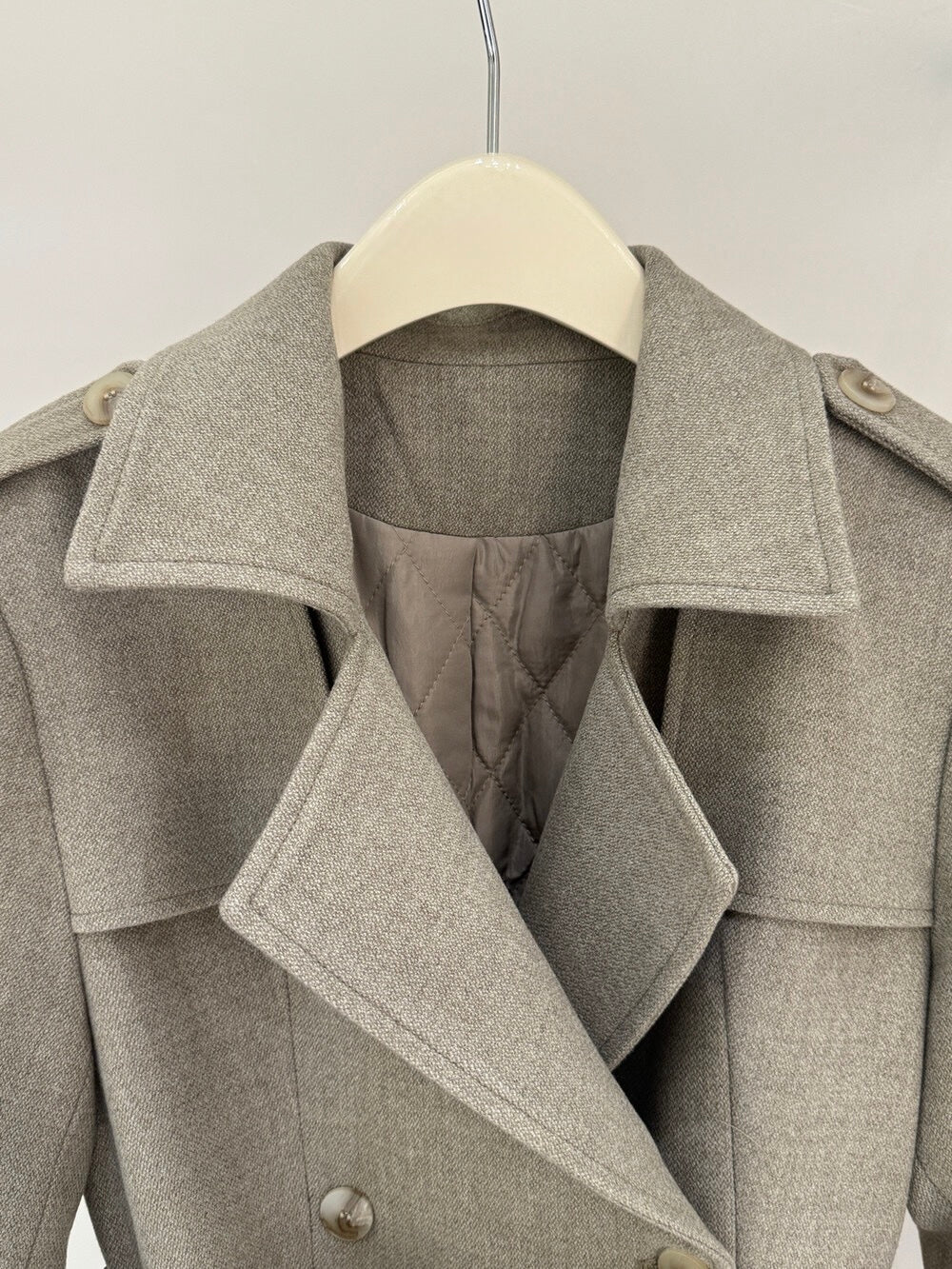 [Elegant] 10% Wool Workwear Coat with Belt