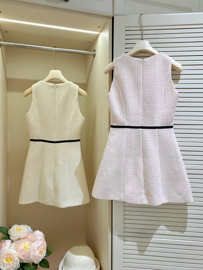 [Elegant] Pearl Tweed Crop Jacket & Skirt Set (Q1522)