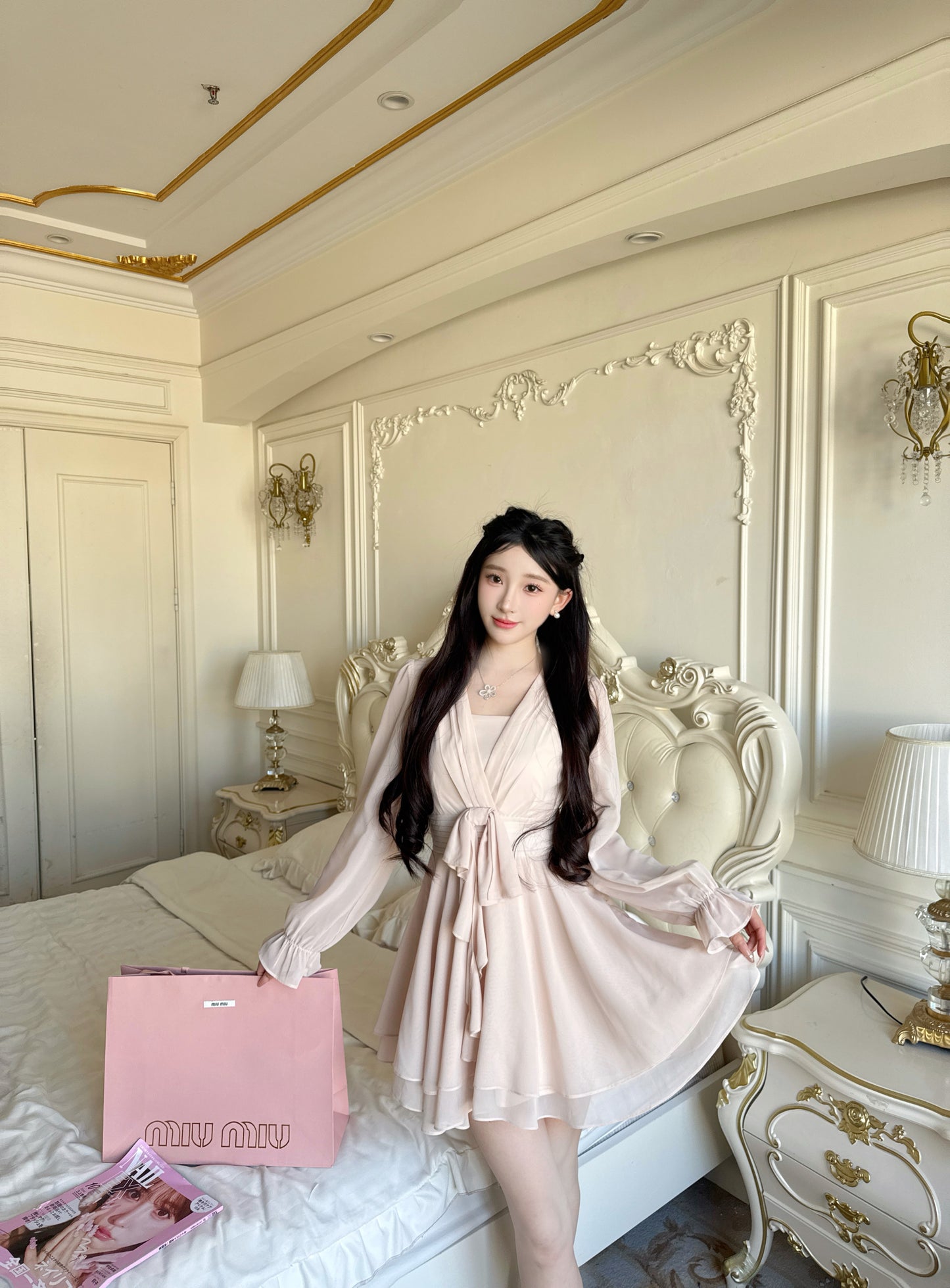 [Celebrity] Chiffon Ribbon Skirt