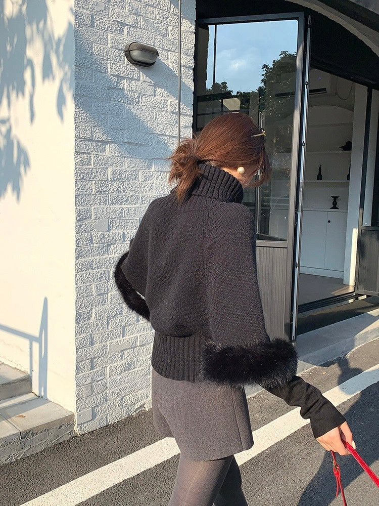 [Stylish] Korean Style High Neck Knitted Sweater
