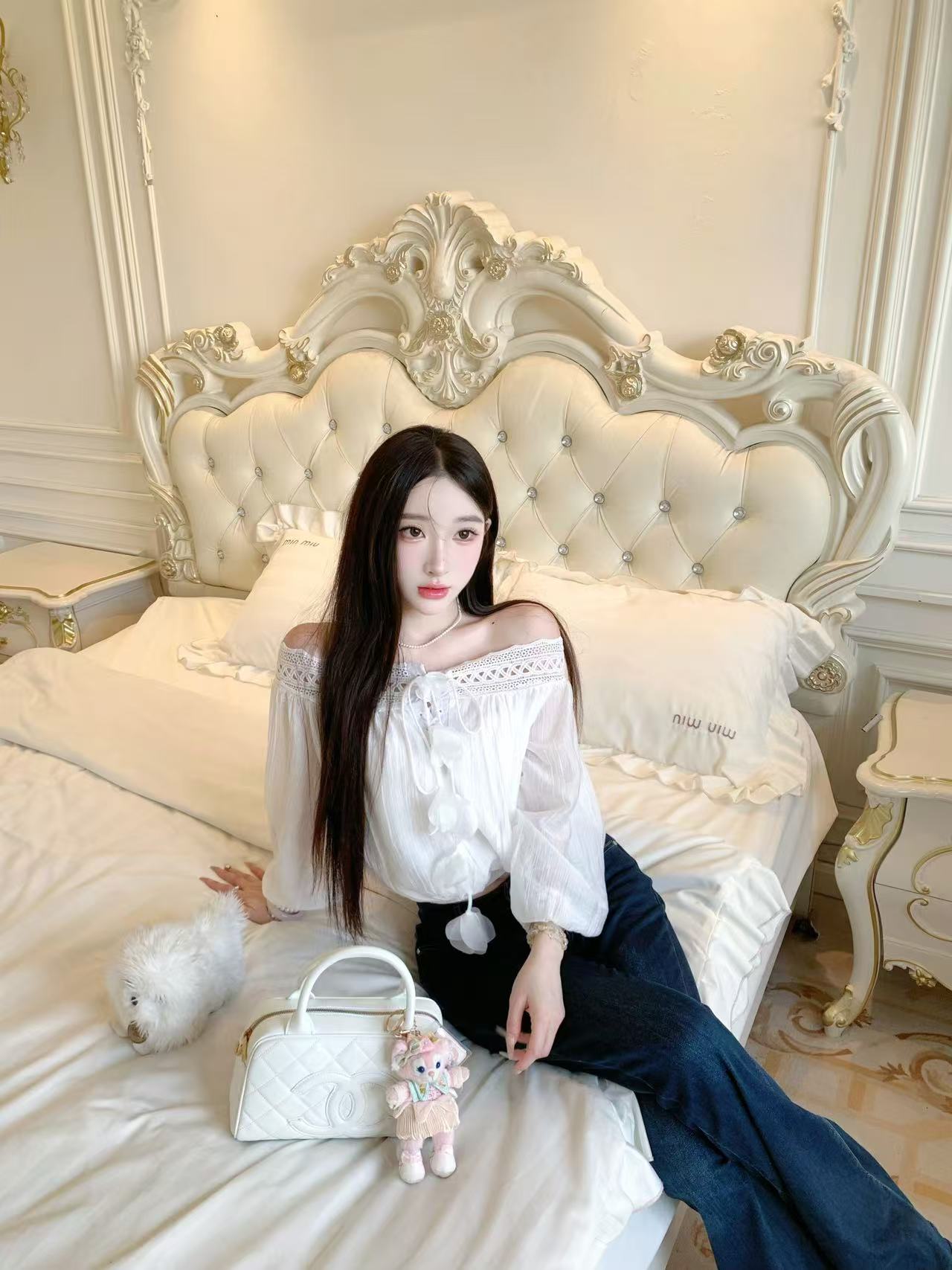 [Flower] Girlgod off-shoulder Top