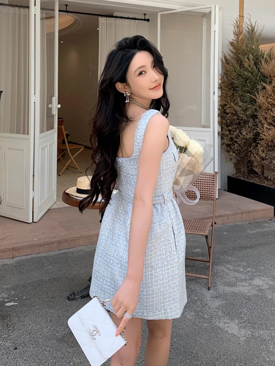 [Celebrity] Popular Slim Tweed Dress (with belt)