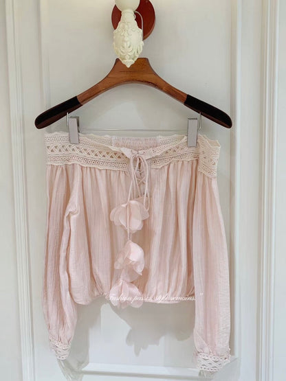 [Flower] Girlgod off-shoulder Top