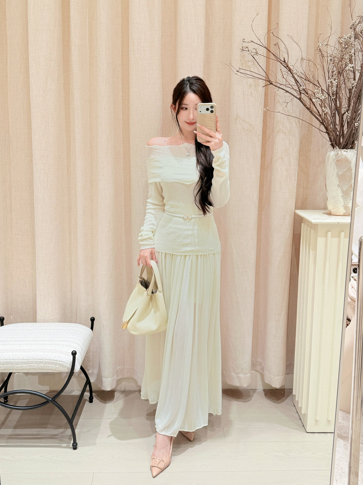 [Lumi Premium] Lyocell-Wool Flowy A-Line Skirt (YR2010)