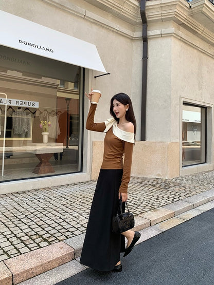 [White Label] Elegant Slim Long Skirt