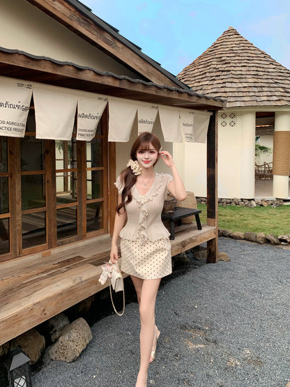 [Girly] Ruffle Flutter Sleeve Knit Top (QF031)