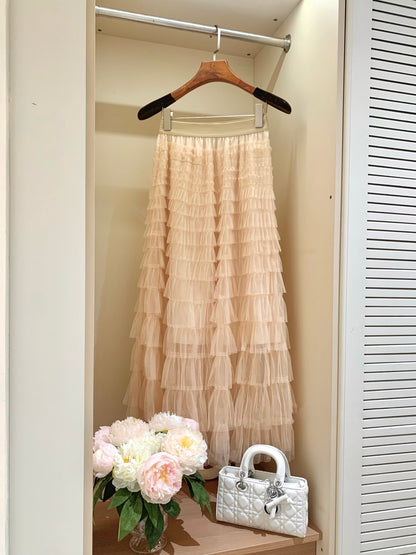 [Fairy] Multi-Layer Tulle Tiered Maxi Skirt (Q1295)