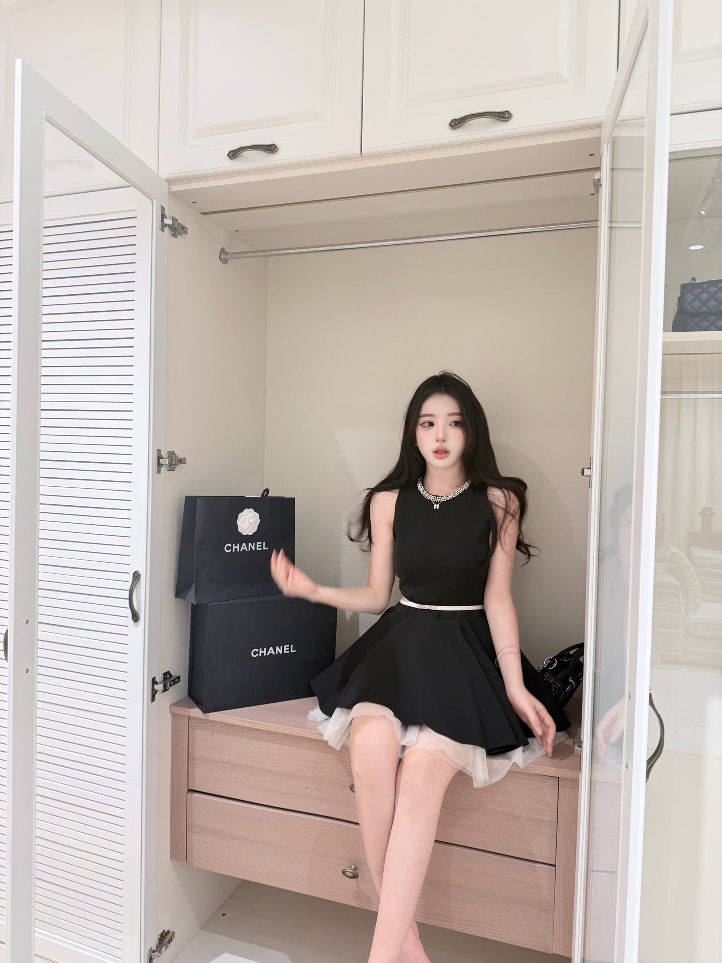 [Celebrity] Princess Slimfit Dress with Belt (QF039)