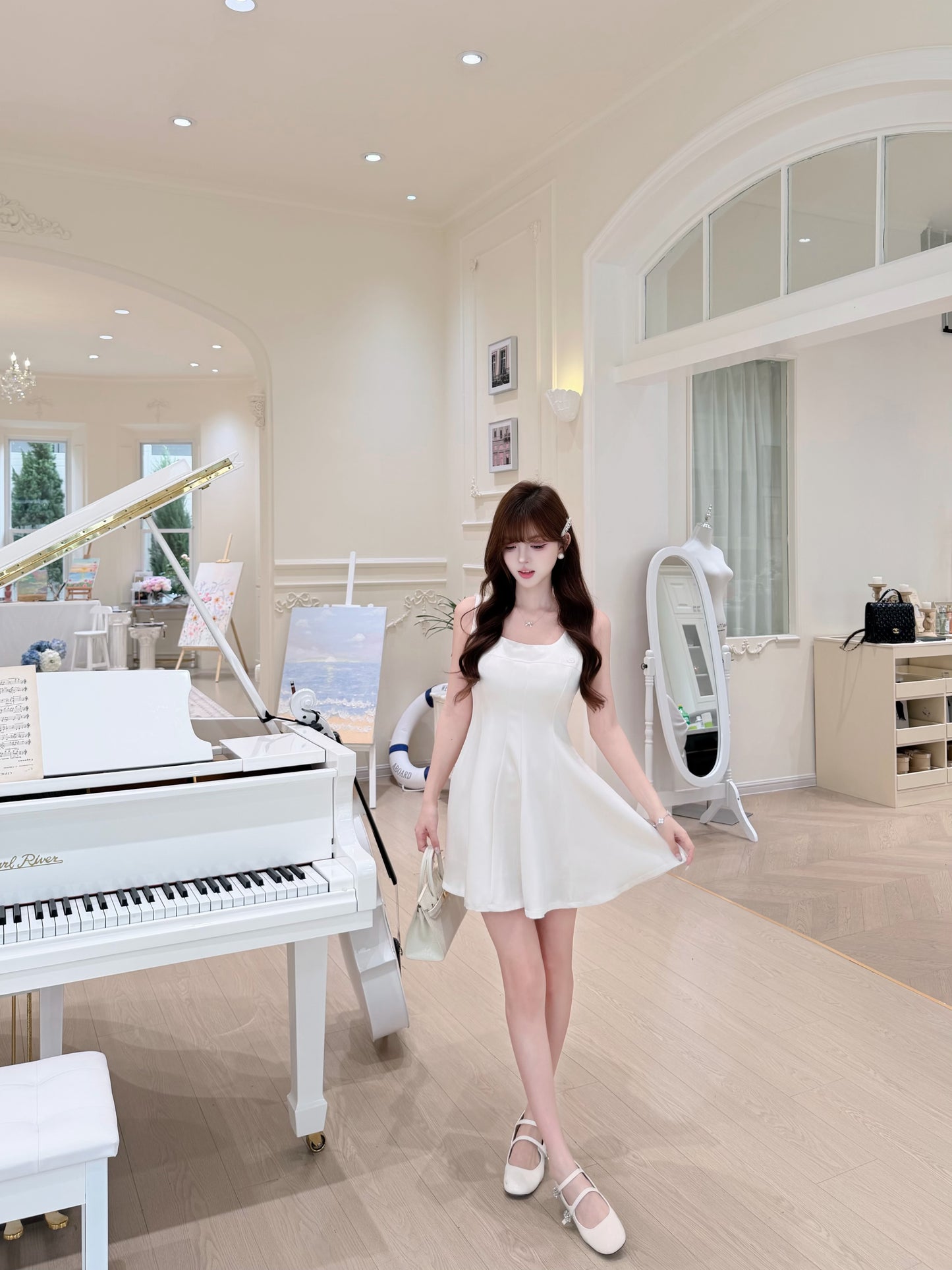 [Girly] Square Neck A-Line Dress (QF056)