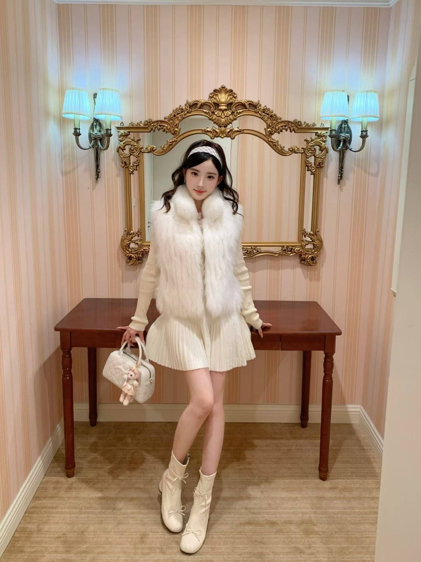 [Luxury] Elegant Fluffy Fox Fur Vest