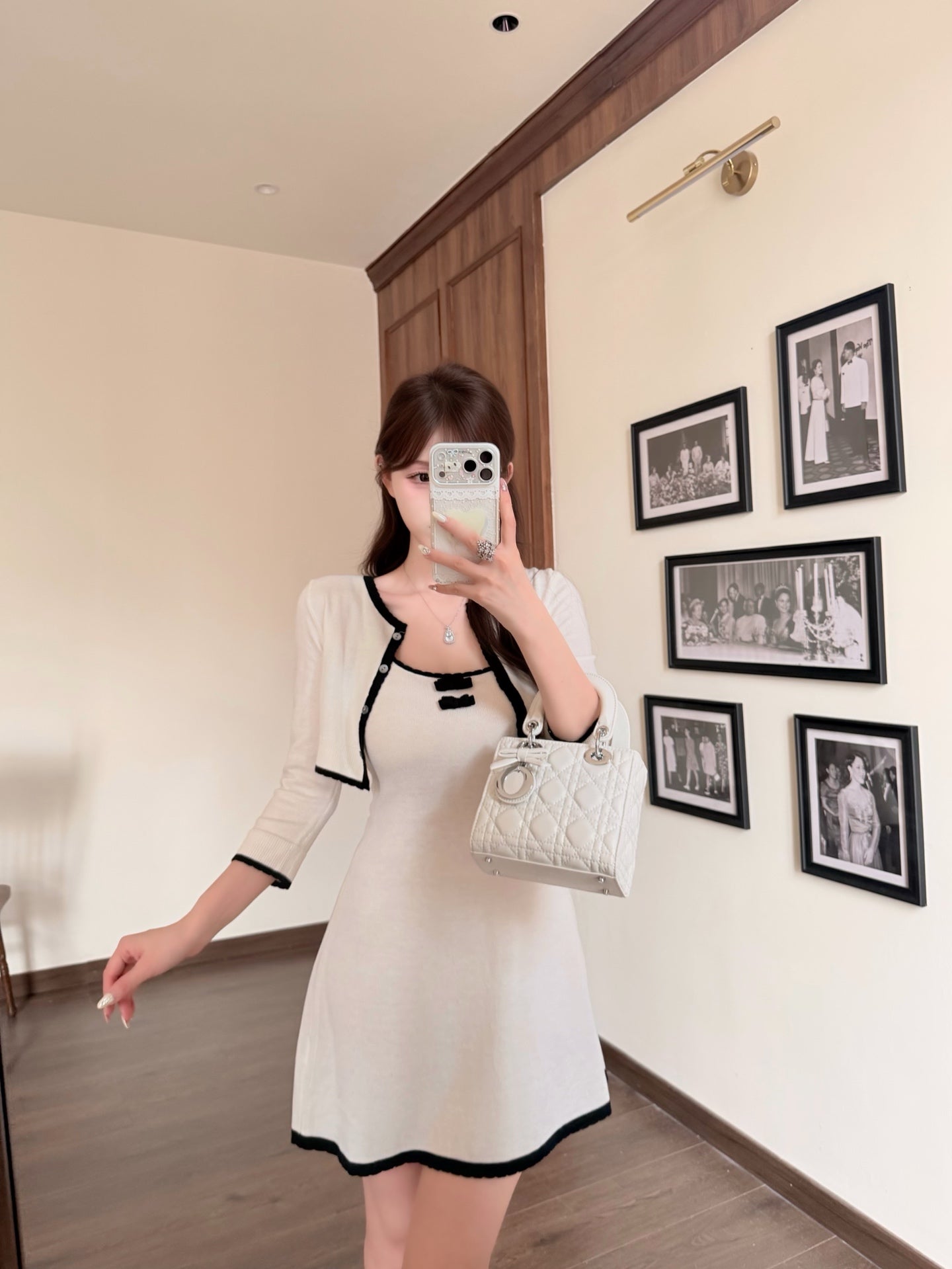 [Signature] Slimfit Knit Cardigan & Cami Dress Set (MY-08/MY-09)
