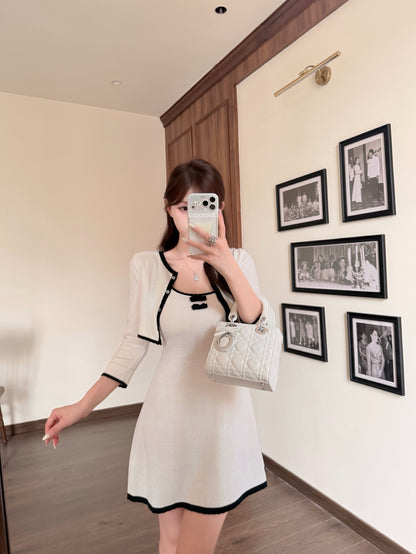 [Signature] Slimfit Knit Cardigan & Cami Dress Set (MY-08/MY-09)
