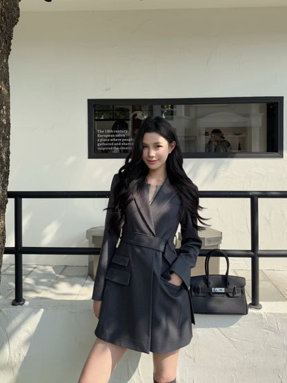 [Stylish] Designer Slimfit Blazer Skirt (with belt)