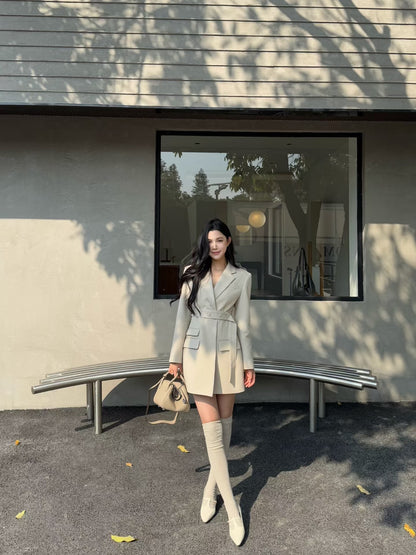 [Stylish] Designer Slimfit Blazer Skirt (with belt)