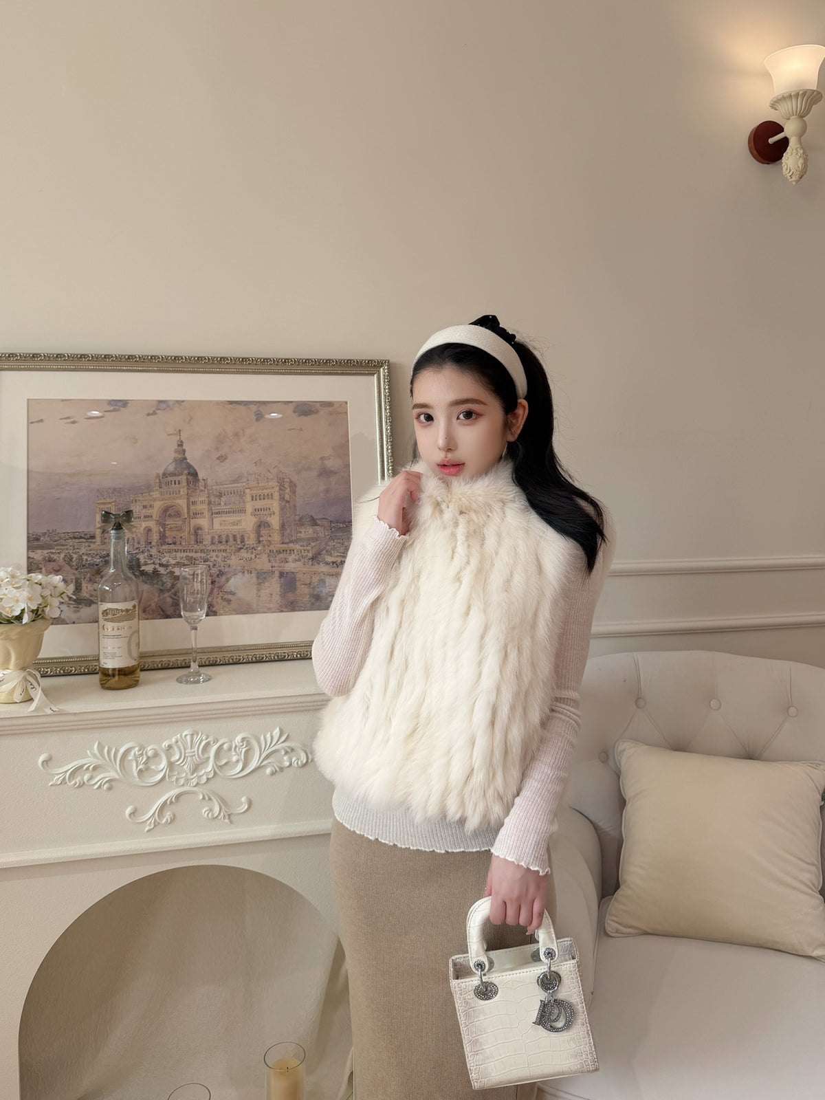 [Luxe] Bestseller Fox Fur Sleeveless Vest (PC-009)