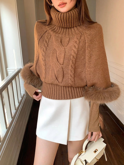 [Stylish] Korean Style High Neck Knitted Sweater