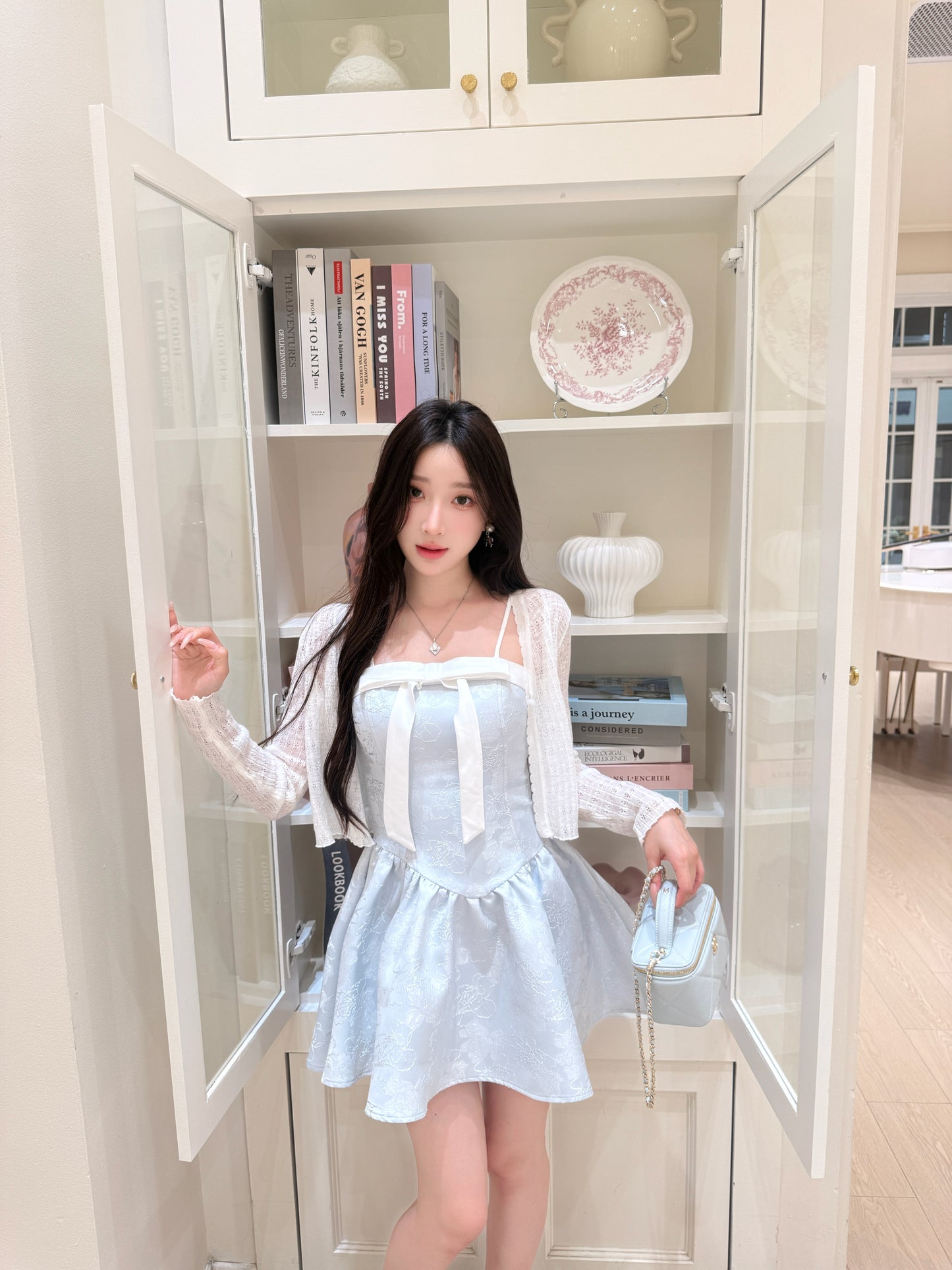 [Girly] Ribbon Spaghetti-strap dress (Q1088)