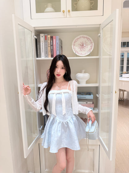 [Girly] Ribbon Spaghetti-strap dress (Q1088)