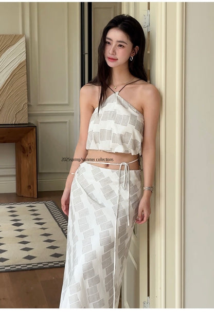 [Vacation] Designer Top + Long Dress Set