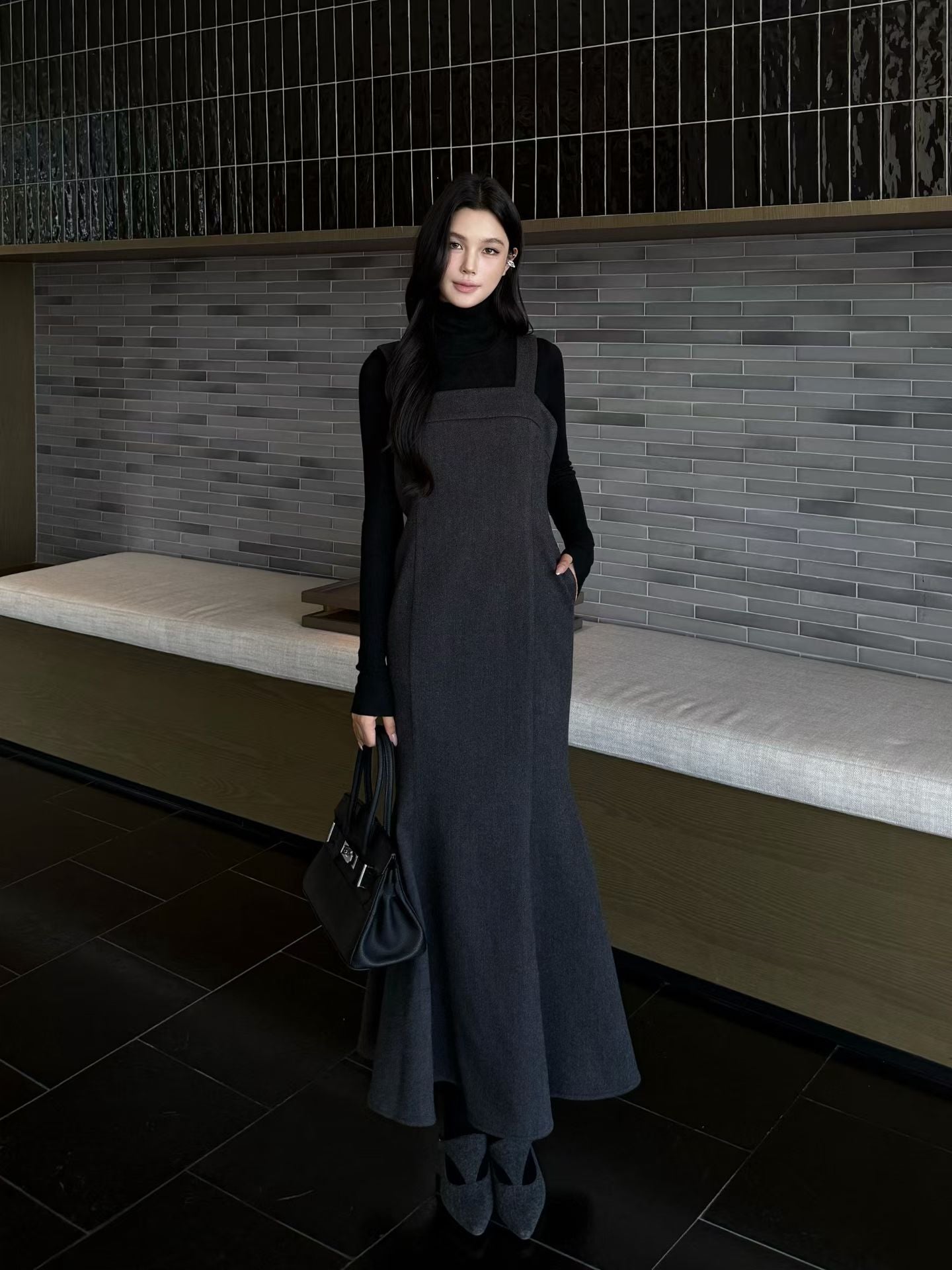 [Elegant] Woolen Fishtail Vest Skirt