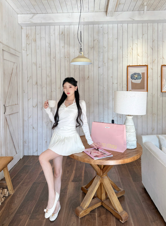 [Girly] Knitted Pleated Skirt