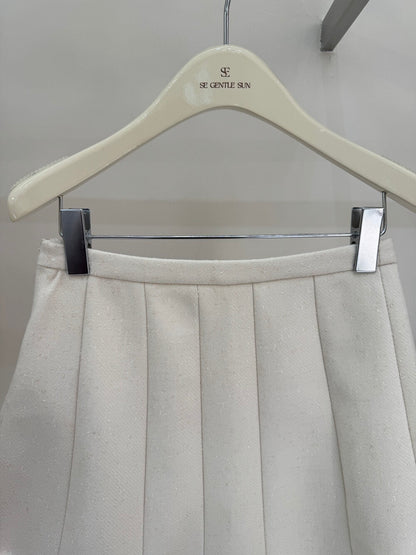 [Workwear] OL Tweed Blazer+Pleated Skirt Set (with Belt)