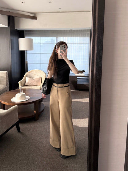 [Old Money] 100% Cotton Premium Slim Pants (with belt)