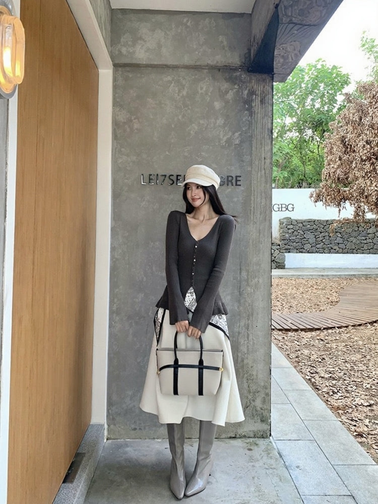 [Elegant] Waist Slimming Long Skirt