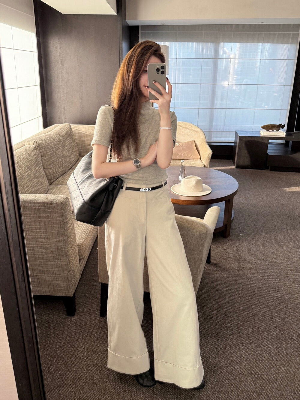 [Old Money] 100% Cotton Premium Slim Pants (with belt)
